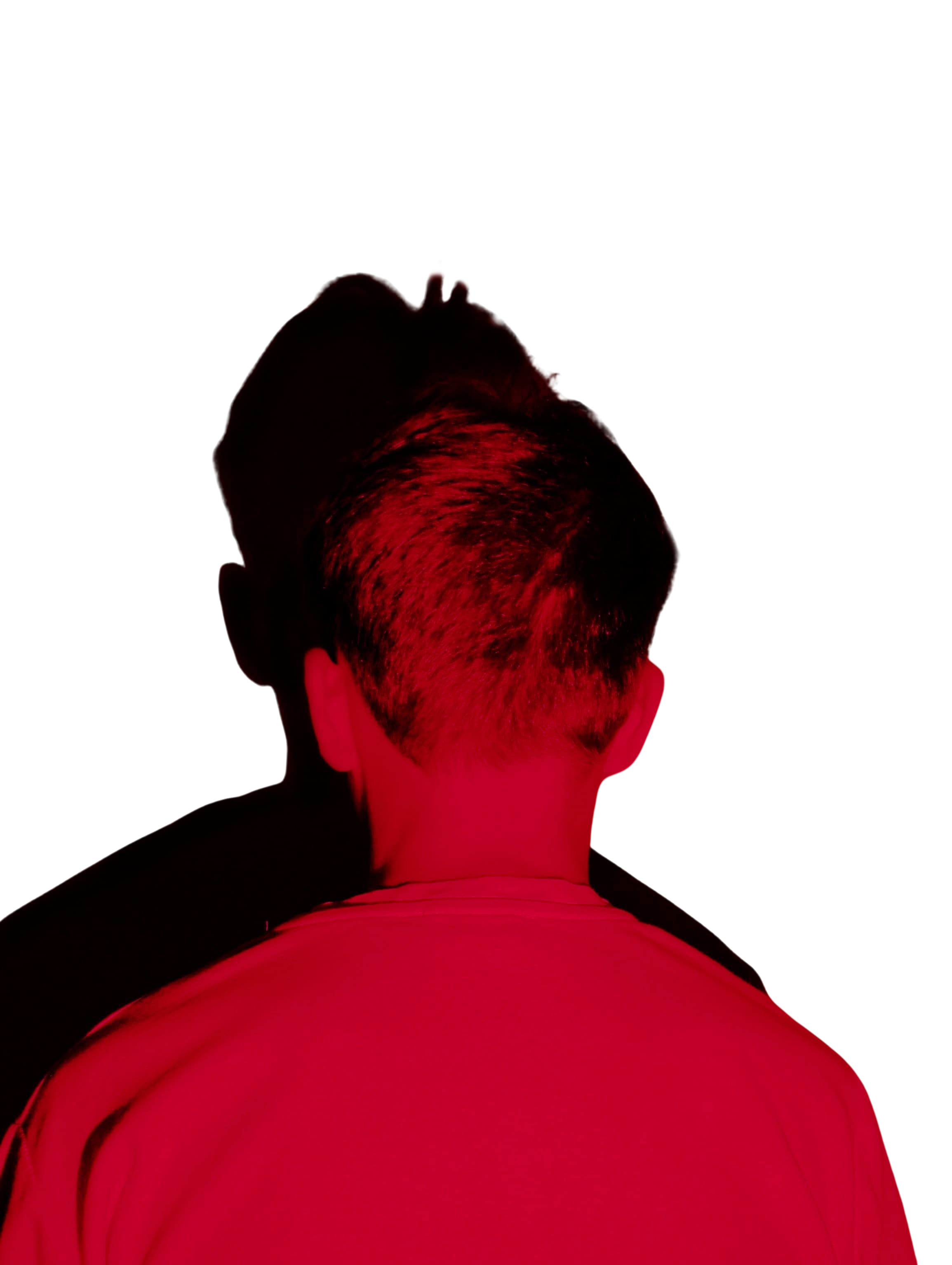 silouthe of me in red light